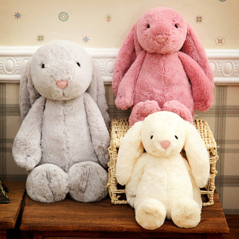 Easter Colorful Rabbit Plush Toy for Girls  Long-Eared Floppy-Ear Bunny Stuffed Animal & Claw Machine Doll