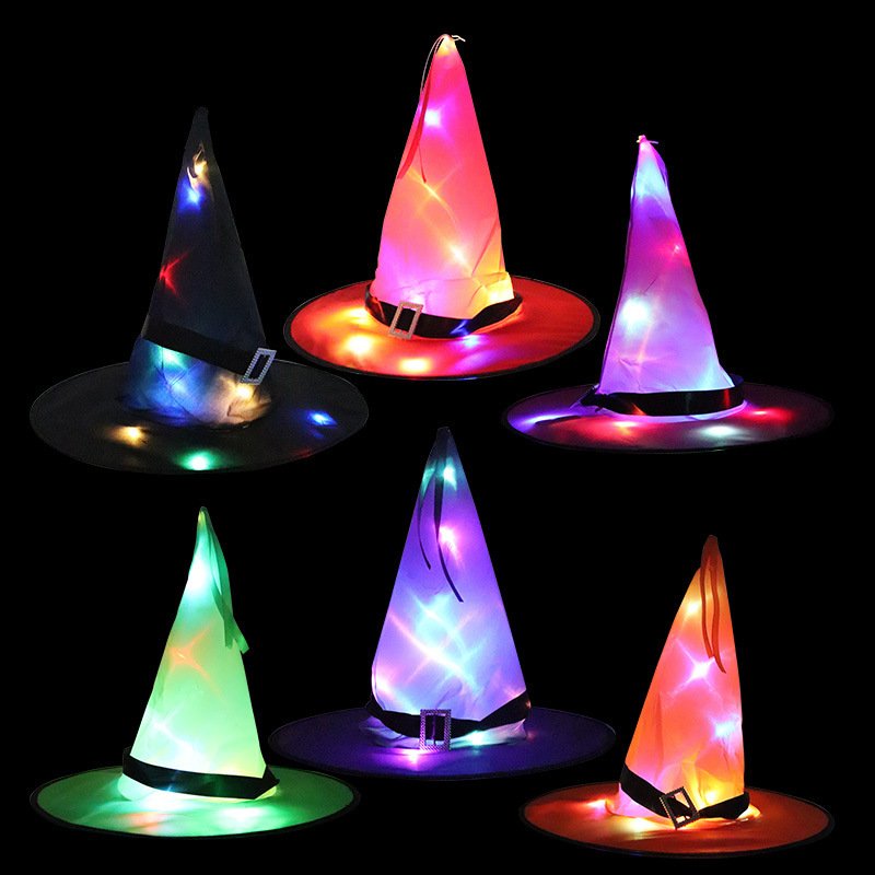 LED Glow Witch Hat – HalloweenGhost Festival Decor for MagicianWizard Costumes