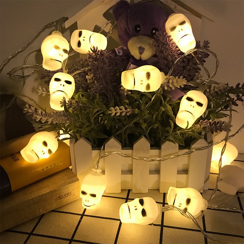 LED Skull String Lights with Flashing Function – Waterproof Halloween Decor for Haunted Houses, Bars & Parties