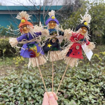 Scarecrow & Witch Hanging Decor – Halloween Ghost Festival Rustic Garden Crafts