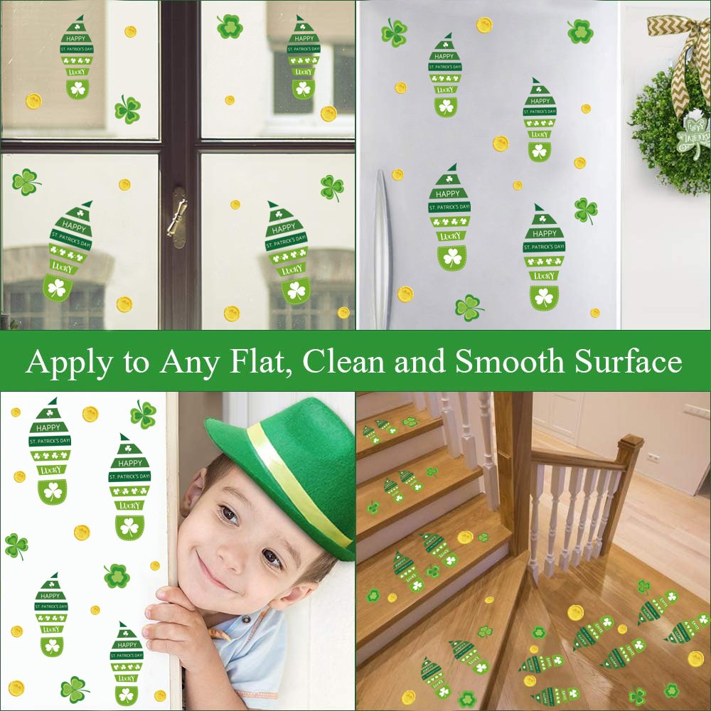 Easter & St. Patrick's Day Rabbit Footprint Floor Stickers in Green - Image 2