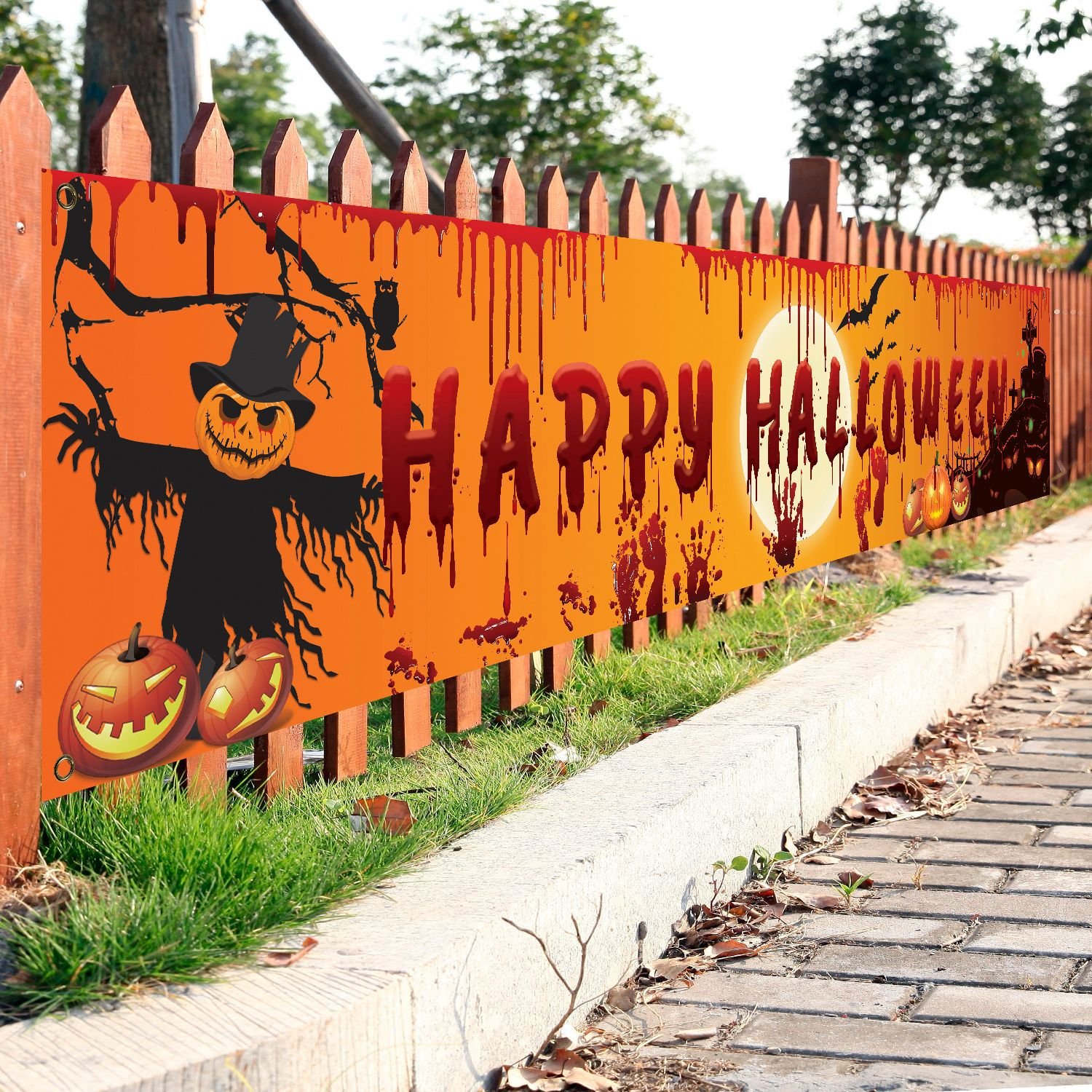 Happy Halloween Party Banners & Courtyard Pull Flags - Backdrop Decorations for Spooky Celebrations - Image 5