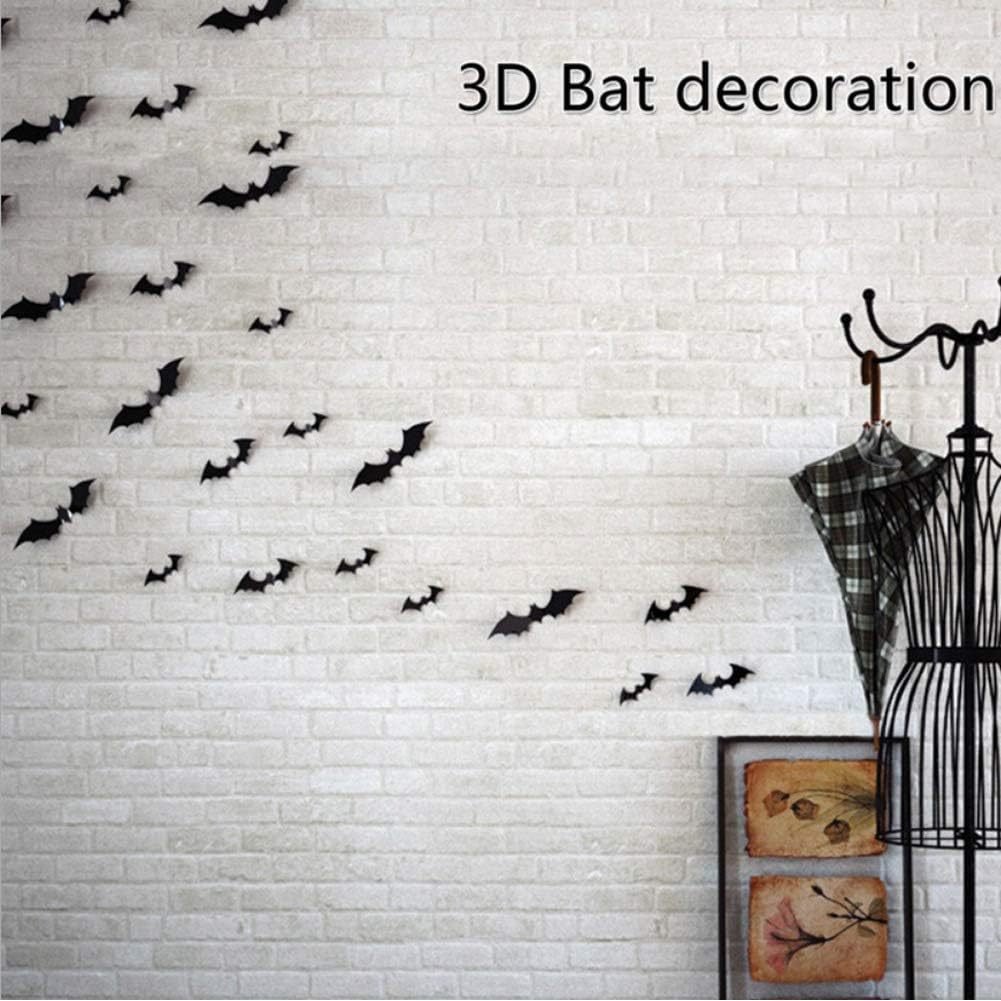 12-Pack Halloween 3D Black Bat & Spider Wall Stickers - 3D Decorations for Spooky Atmosphere - Image 3