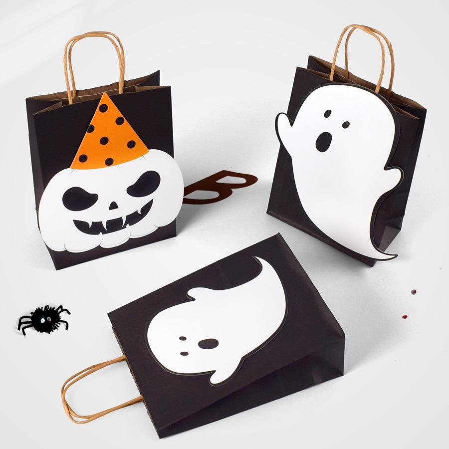 DIY Creative Ghost Halloween Cards & Tote Bags In-Stock Black-and-White Halloween Candy Tote Bags DIY Creative Ghost Halloween Cards & Tote Bags In-Stock Black-and-White Halloween Candy Tote Bags - Image 3