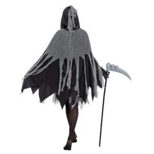 Kids & Adults Halloween Grim Reaper Cosplay Costumes - Scary Scythe Dress-Up with Mysterious Design