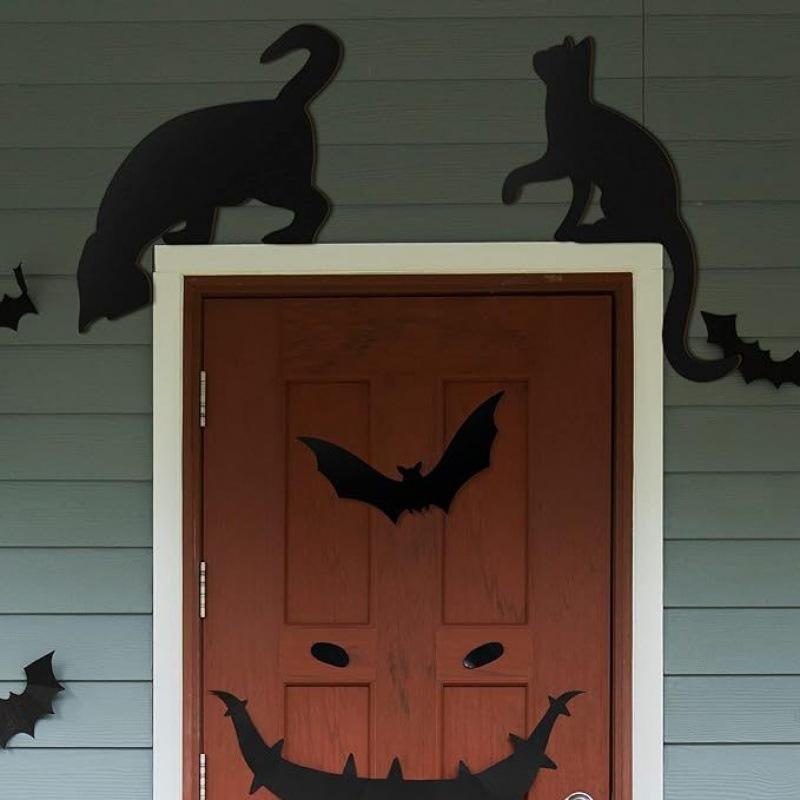 Cute Black Cat Halloween Door Frame Decor Festive Party Wooden Picture Frame Home Decor Cute Black Cat Halloween Door Frame Decor Festive Party Wooden Picture Frame Home Decor - Image 4