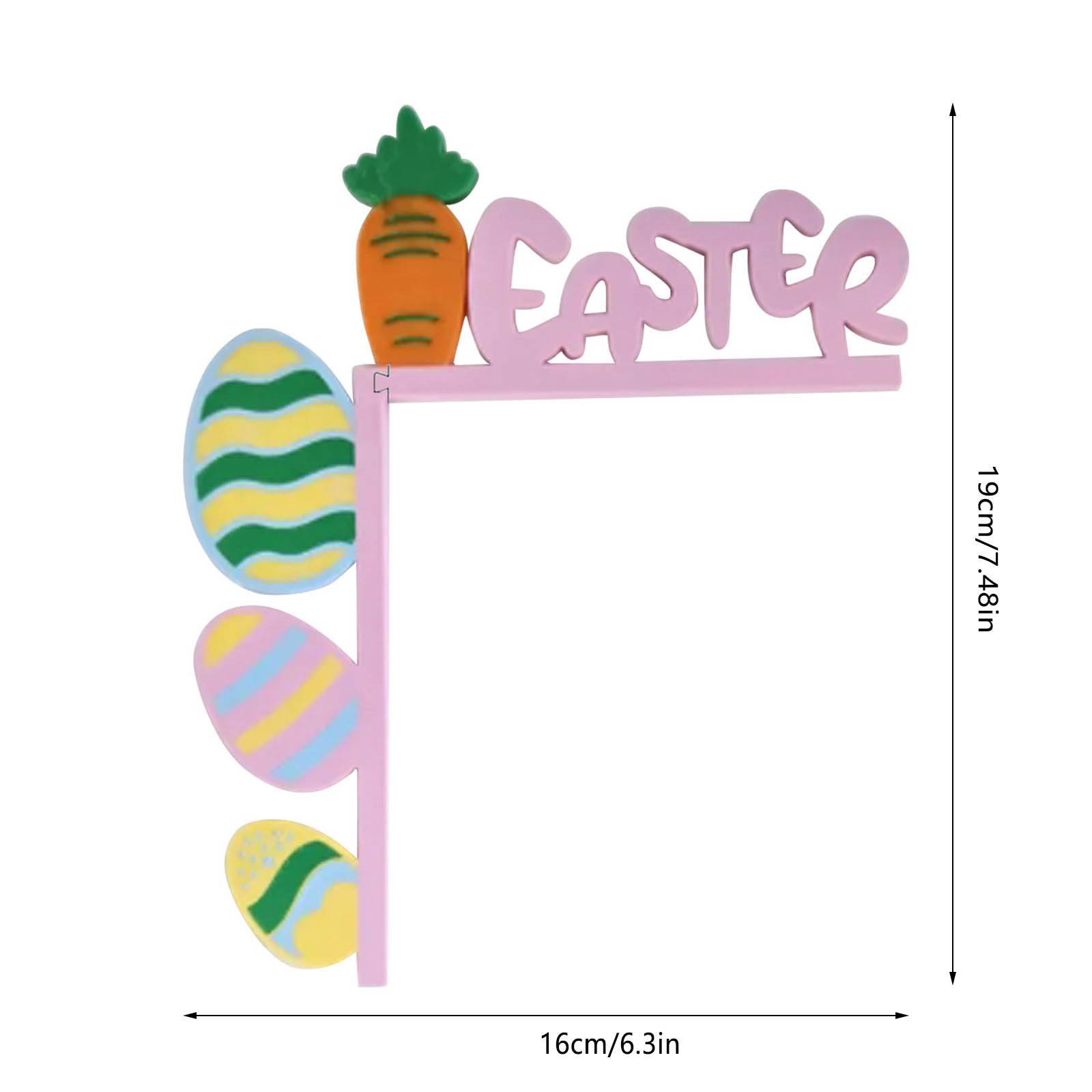 Happy Easter Door Corner Decor Colorful Egg & Carrot Wooden Crafts Fun Home Door Frame Ornaments - Image 6