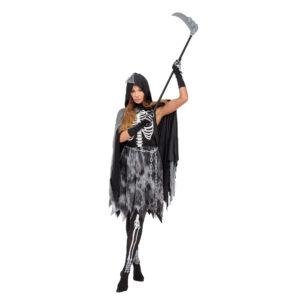 Kids & Adults Halloween Grim Reaper Cosplay Costumes - Scary Scythe Dress-Up with Mysterious Design
