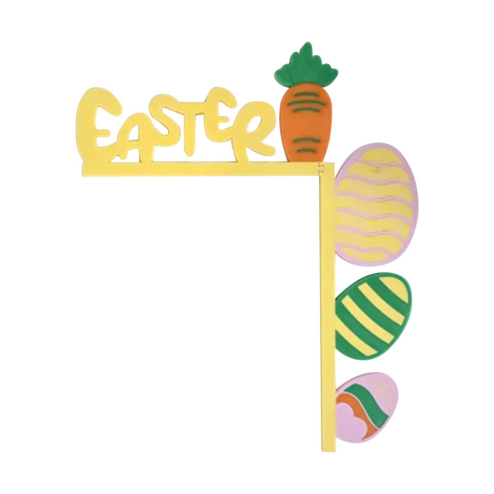 Happy Easter Door Corner Decor Colorful Egg & Carrot Wooden Crafts Fun Home Door Frame Ornaments - Image 7