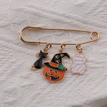 Cute Pumpkin Ghost Metal Brooches – Unisex Cartoon Pin Badges for Halloween Backpack Decor - Image 6