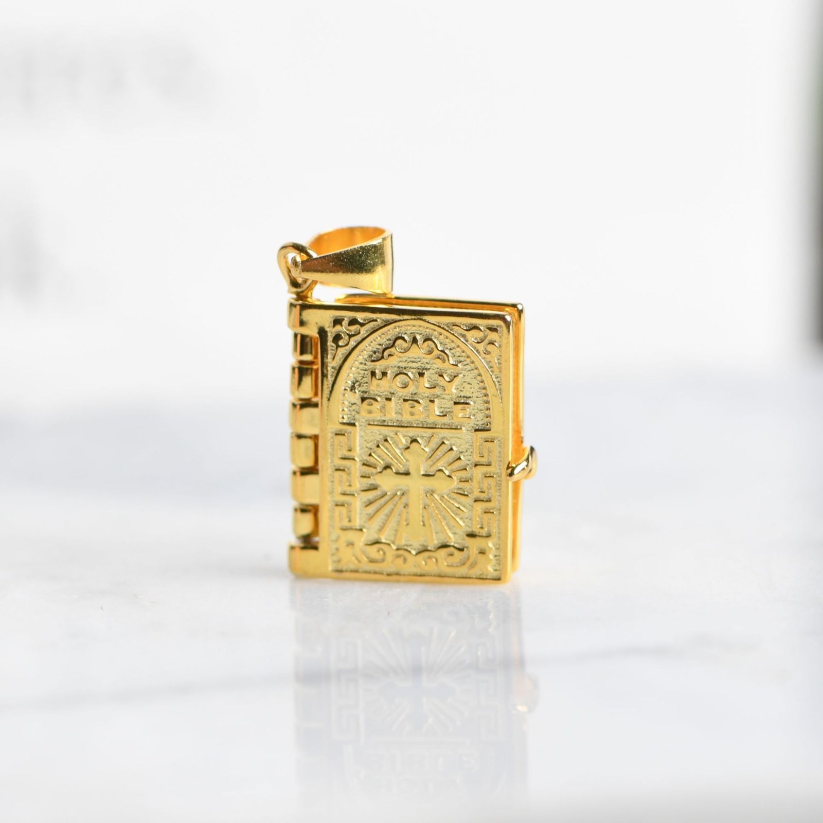 S925 Sterling Silver Pendant Vintage Niche Craft Openable Bible Scripture Clavicle Chain for Women - Image 7