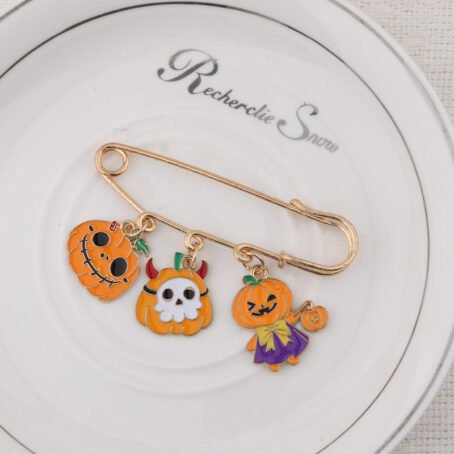 Cute Pumpkin Ghost Metal Brooches – Unisex Cartoon Pin Badges for Halloween Backpack Decor - Image 10