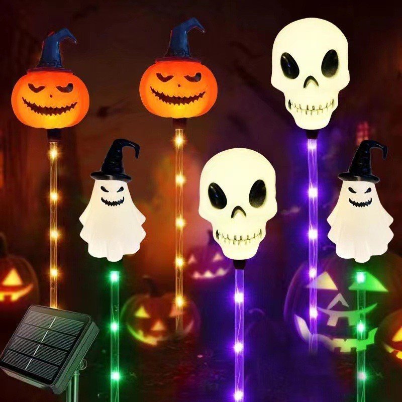 New Arrival! Halloween Outdoor Garden Waterproof Decorative String Lights LED Pumpkin & Ghost Solar-Powered Stake Lights - Image 12
