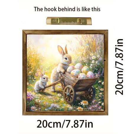 Easter Collection Wooden Bunny & Egg Photo Frame Sign  Tabletop Decor for Easter Party Decorations - Image 2