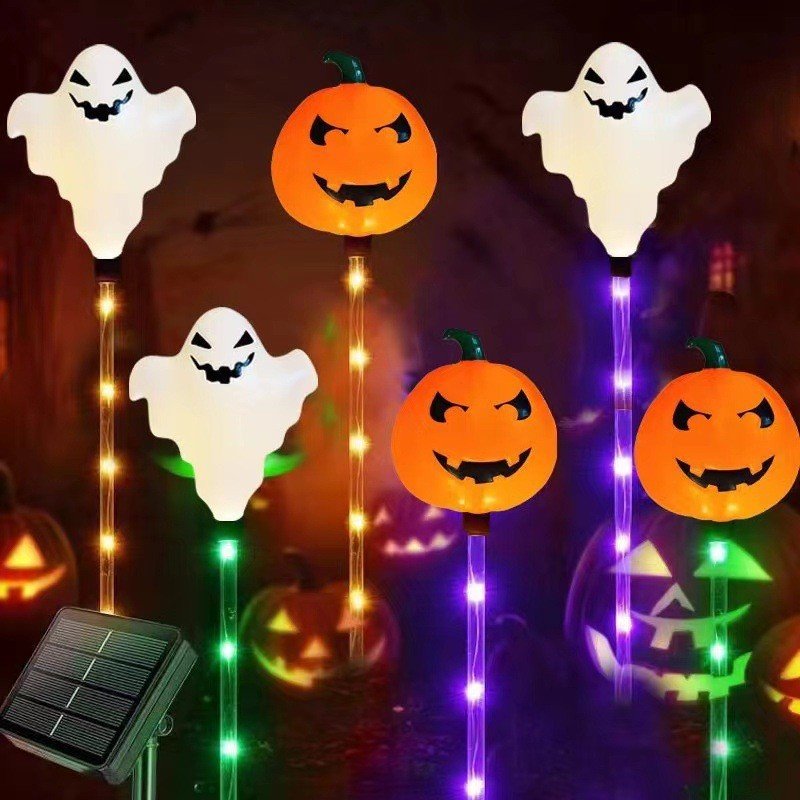 New Arrival! Halloween Outdoor Garden Waterproof Decorative String Lights LED Pumpkin & Ghost Solar-Powered Stake Lights - Image 13