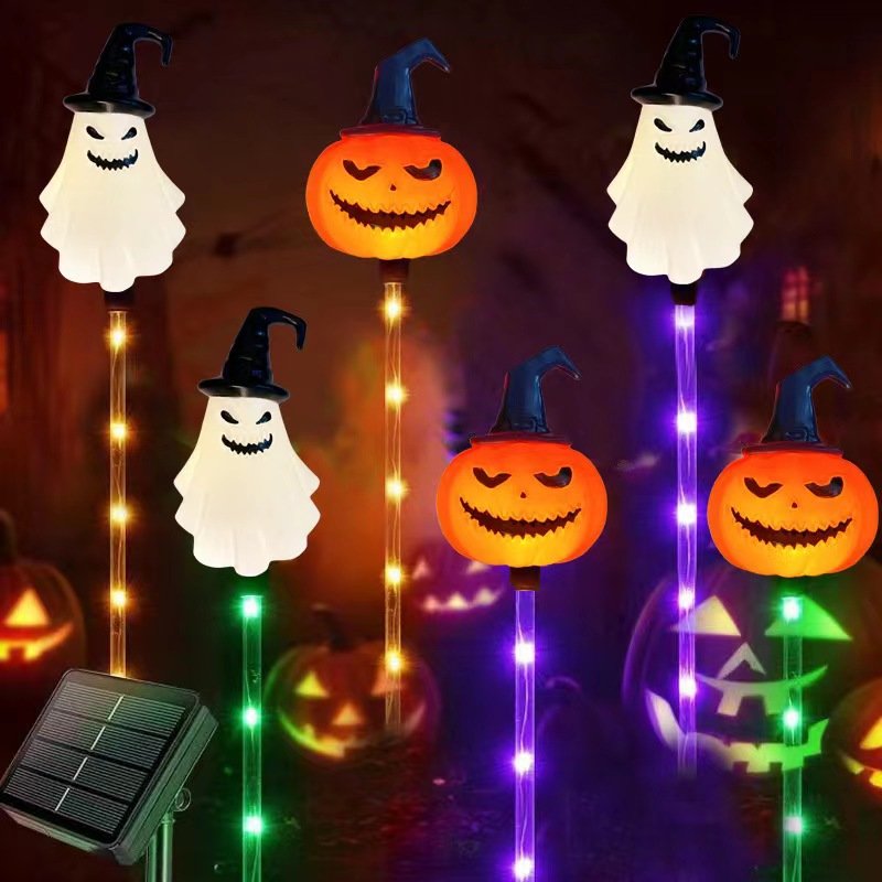 New Arrival! Halloween Outdoor Garden Waterproof Decorative String Lights LED Pumpkin & Ghost Solar-Powered Stake Lights - Image 14