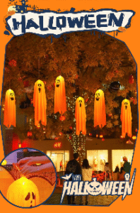 Ghost Festival Glow-in-The-Dark Ghost LED String Lights – Halloween Outdoor Courtyard Tree Decorations