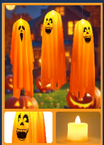 Ghost Festival Glow-in-The-Dark Ghost LED String Lights – Halloween Outdoor Courtyard Tree Decorations