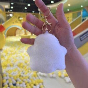 Halloween Ghost Plush Keychains for Couples – Cute School Bag Charms & Stuffed Toys