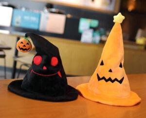 New Electric Pumpkin Hat for Halloween – Plush Light-Up Costume Prop for Parties