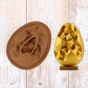 Easter 2-Piece Set Single Semi-Circle Egg Mousse Cake Mold  DIY Chocolate Knock-Lock Silicone Baking Mold