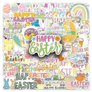 50pcs Easter Doodle Stickers Cute Cartoon Festival Decor Stickers for Phones, Water Bottles & Luggage