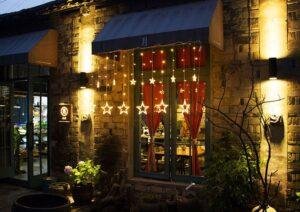 LED Star and Moon Curtain Lights Decorative Lights Solar-Powered Remote-Controlled Star Lights Outdoor Camping String Lights Colorful Lights