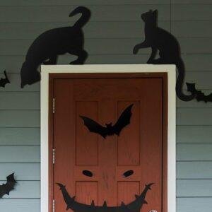 Cute Black Cat Halloween Door Frame Decor Festive Party Wooden Picture Frame Home Decor