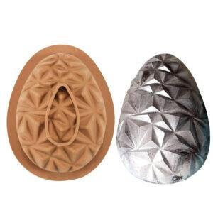 Easter 2-Piece Set Single Semi-Circle Egg Mousse Cake Mold  DIY Chocolate Knock-Lock Silicone Baking Mold