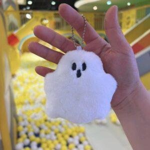 Halloween Ghost Plush Keychains for Couples – Cute School Bag Charms & Stuffed Toys