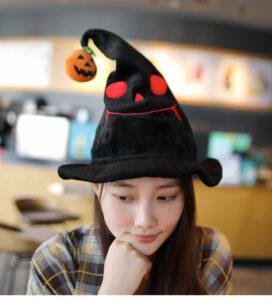 New Electric Pumpkin Hat for Halloween – Plush Light-Up Costume Prop for Parties