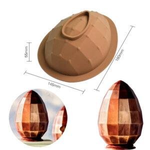 Easter 2-Piece Set Single Semi-Circle Egg Mousse Cake Mold  DIY Chocolate Knock-Lock Silicone Baking Mold