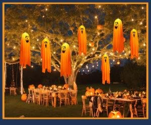 Ghost Festival Glow-in-The-Dark Ghost LED String Lights – Halloween Outdoor Courtyard Tree Decorations
