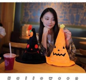New Electric Pumpkin Hat for Halloween – Plush Light-Up Costume Prop for Parties