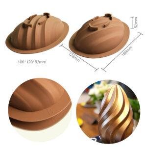 Easter 2-Piece Set Single Semi-Circle Egg Mousse Cake Mold  DIY Chocolate Knock-Lock Silicone Baking Mold