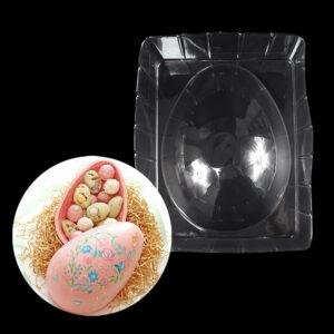 Easter 2-Piece Set Single Semi-Circle Egg Mousse Cake Mold  DIY Chocolate Knock-Lock Silicone Baking Mold