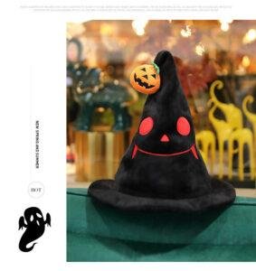 New Electric Pumpkin Hat for Halloween – Plush Light-Up Costume Prop for Parties