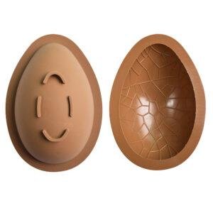 Easter 2-Piece Set Single Semi-Circle Egg Mousse Cake Mold  DIY Chocolate Knock-Lock Silicone Baking Mold