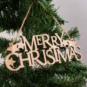 Wooden Merry Christmas Letter Signs – Xmas Tree Hanging Decorations