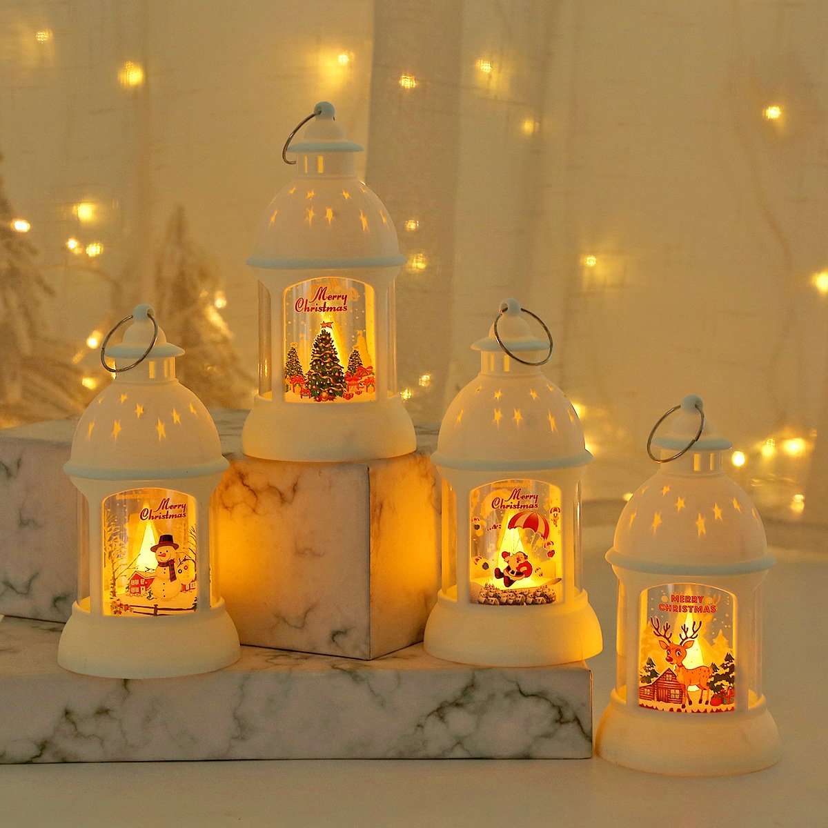 Christmas Decorations Candle Lanterns, Santa & Snowman Wind Lanterns, Christmas Tree Hanging Lights & Night Lights Christmas Decorations Candle Lanterns, Santa & Snowman Wind Lanterns, Christmas Tree Hanging Lights & Night Lights