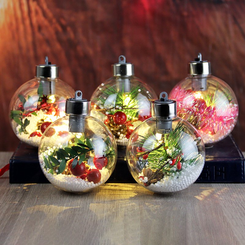 6 - 8CM Christmas Balls, Christmas Decorations, Hanging Balls, Light - Emitting Balls, PET Bulb Balls, Christmas Tree Ornaments