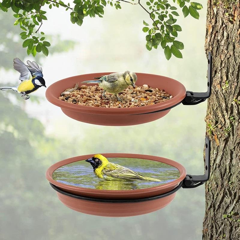 Outdoor Bird Feeder And Bath Tray Set (2 Trays)