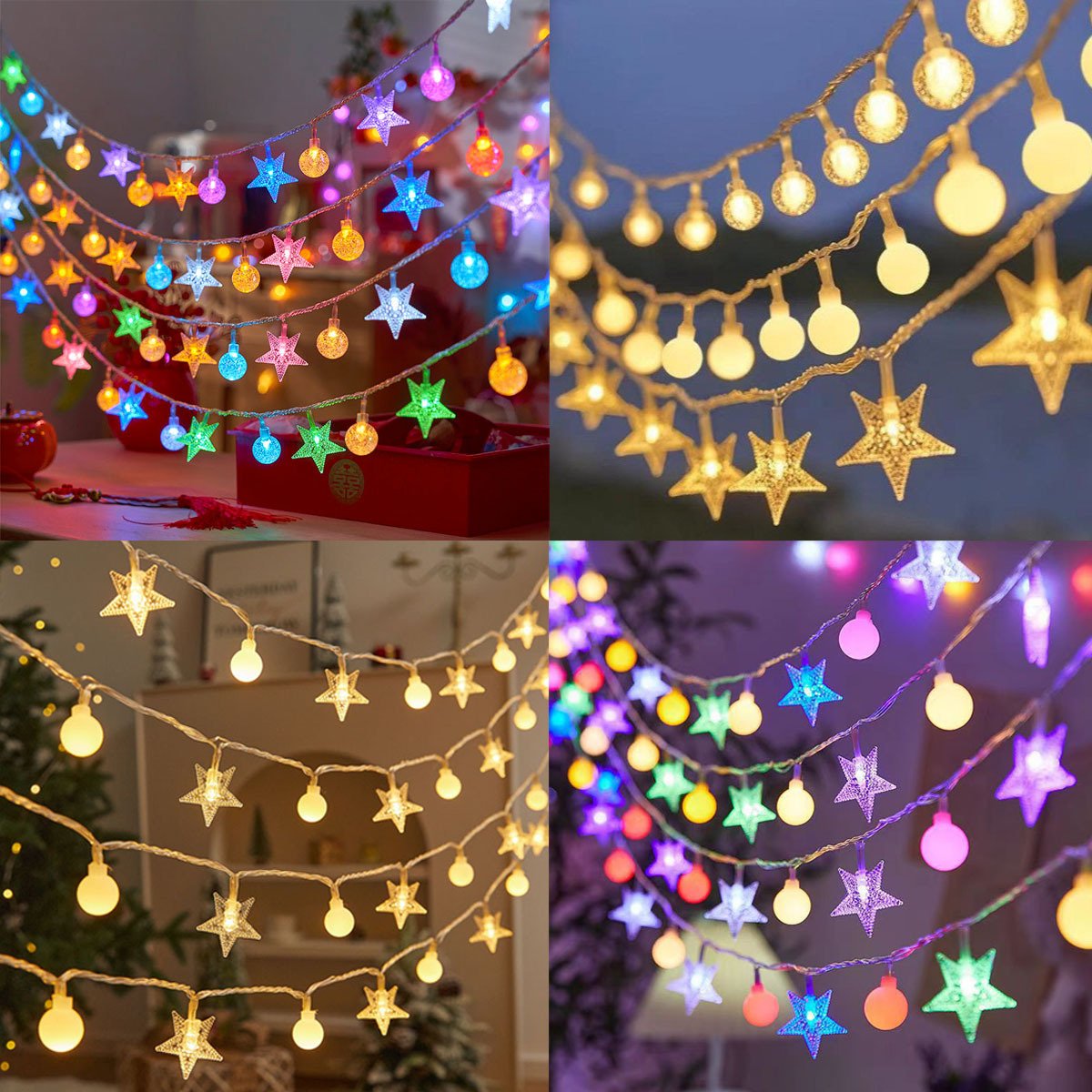 Camping Ambience String String Lights, LED Star Lights, Waterproof Christmas Mini Colorful Lights, Hanging Lights for Room, Bedroom, Festival Decoration