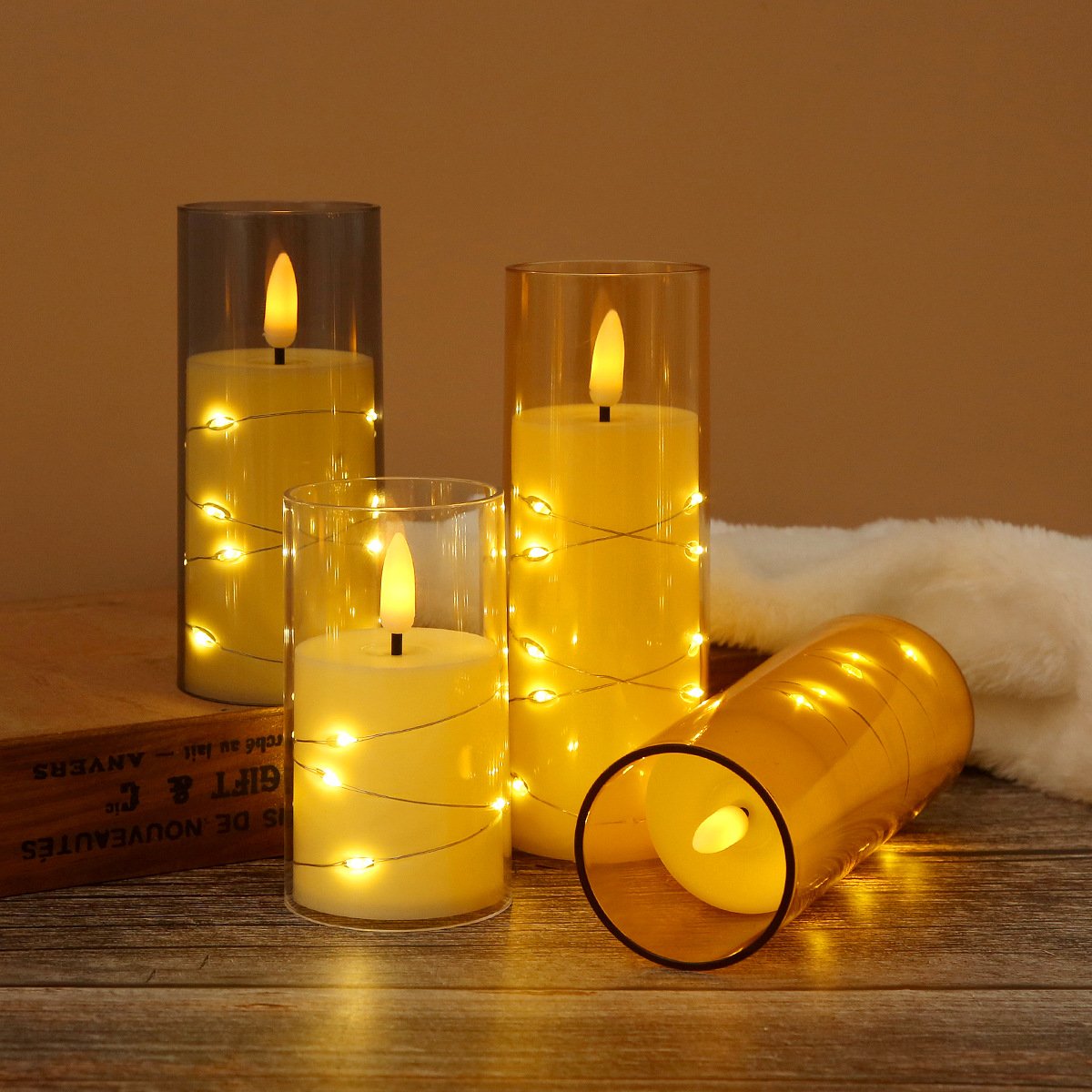 LED electronic candle lights, new cross-border products for birthday, camping, restaurant romantic atmosphere decoration, Christmas decoration, with simulated flame