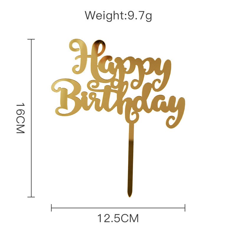 Cross-border "Happy Birthday" acrylic cake toppers, happy birthday party baking cake decorations - Image 8