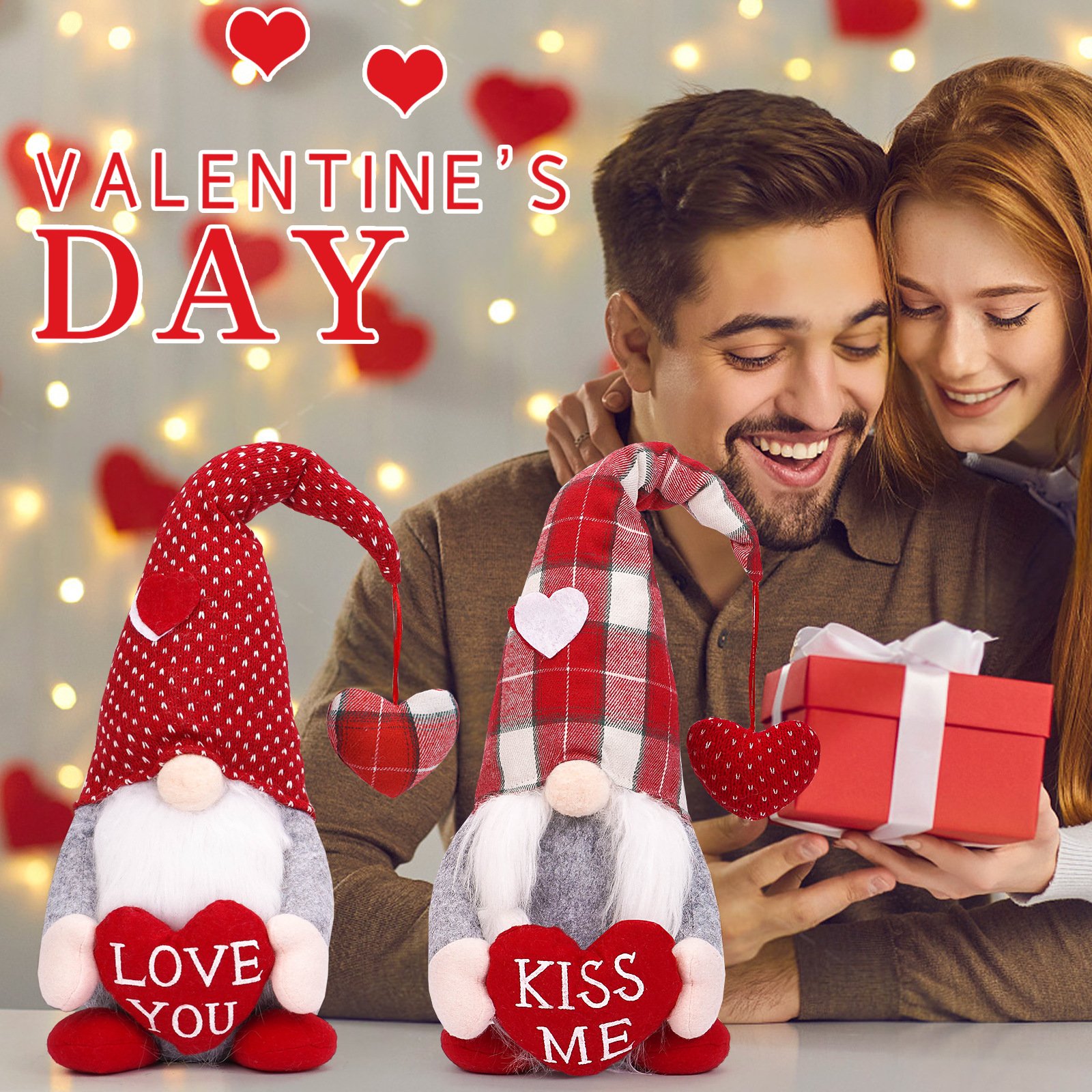 Cross-border new product: Valentine's Day doll with love heart pendant, faceless doll, Rudolph goblin ornament, Valentine's Day decoration - Image 6