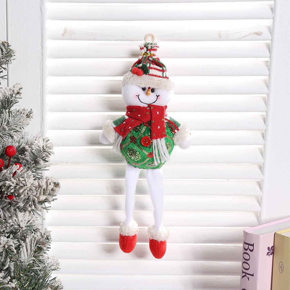 Christmas Ornament Long-Legged Santa Claus Hanging Decor - Festive Prop for Xmas Tree, Cute Plush Fabric Decoration - Image 9