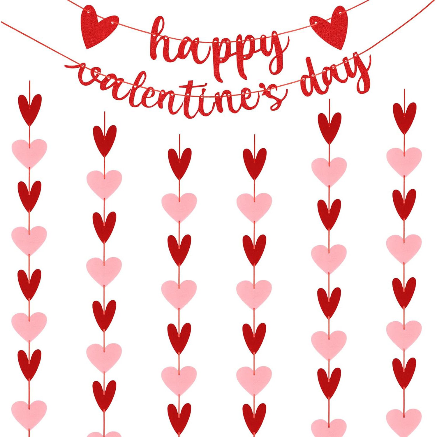Cross-border Happy Valentine's Day banner, proposal party decoration, anniversary, wedding, heart-shaped pull flower wreath, adjustable - Image 11