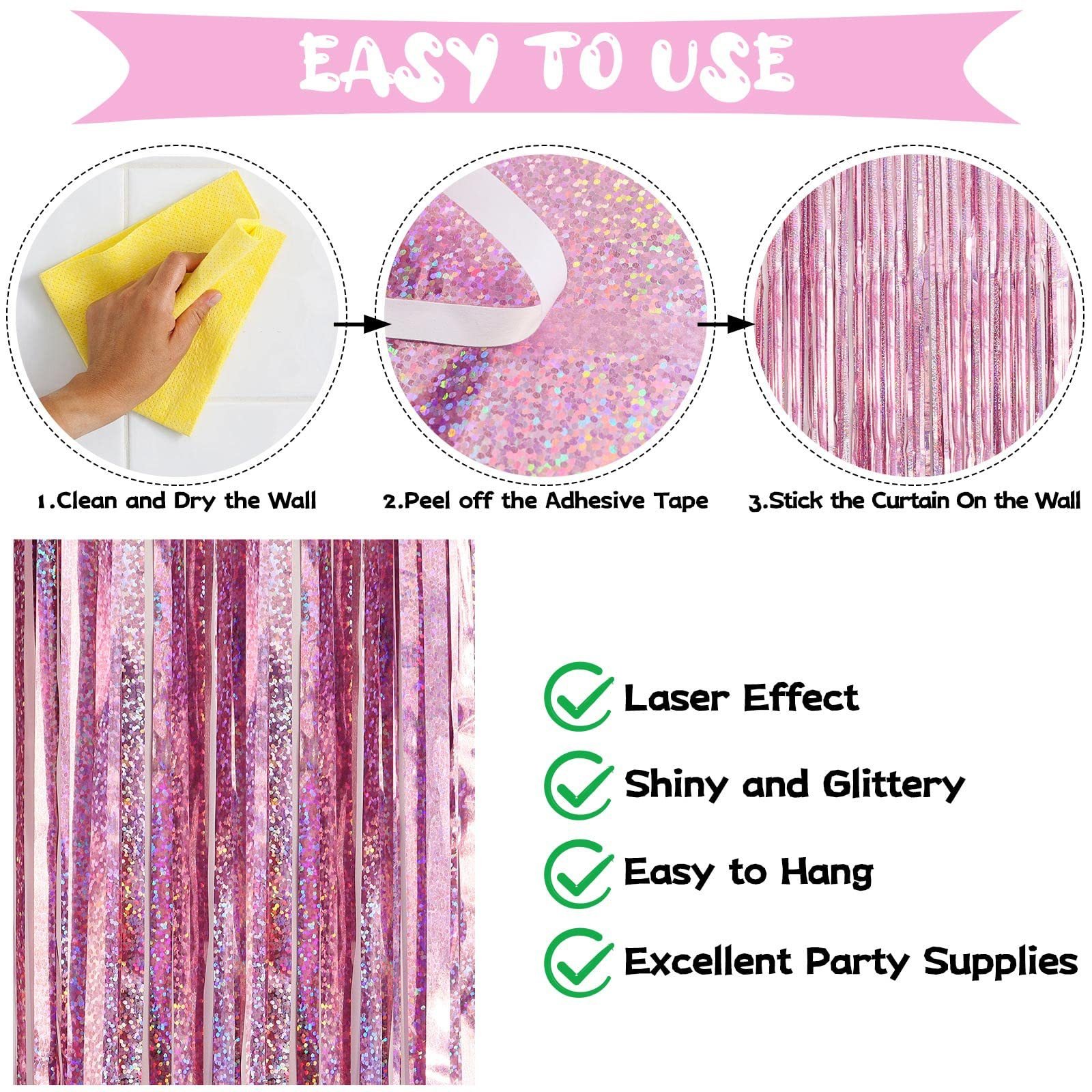 Laser Tassel Curtain with Ripple and Raindrop Patterns - Decorations for Wedding, Birthday, Live Streaming Backdrop, Annual Meeting and Party Laser Tassel Curtain with Ripple and Raindrop Patterns - Decorations for Wedding, Birthday, Live Streaming Backdrop, Annual Meeting and Party - Image 12