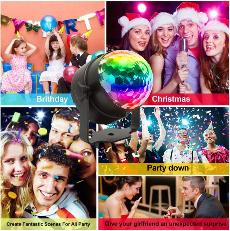 Cross-border small magic ball light, projection light, stage water pattern light, colorful rotating LED suction cup magic ball atmosphere light, starry sky light - Image 9